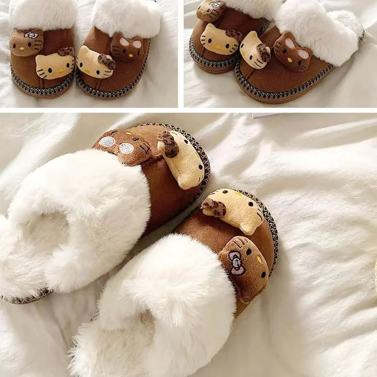 Homezy hellokitty slippers coffee brown